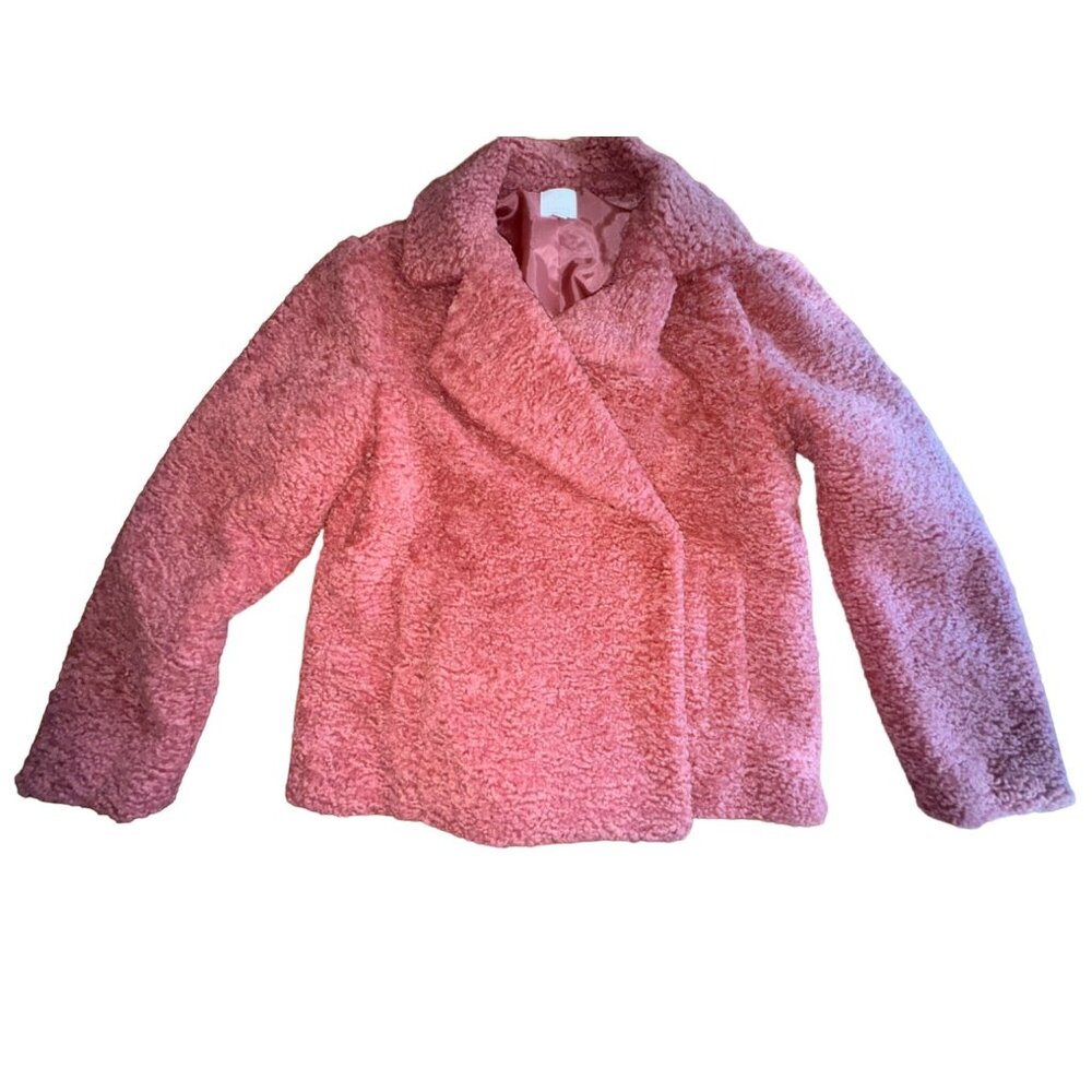 Lauren Conrad Mauve Pink Teddy Double Breasted Jacket - Size Medium